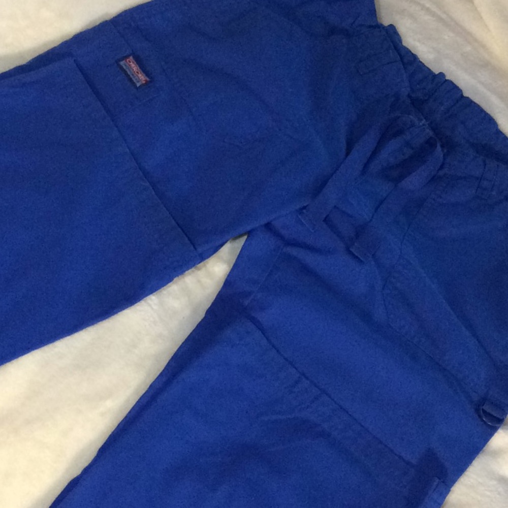 Cherokee Cargo Scrub Pants Royal or Green Small - Picture 5 of 7